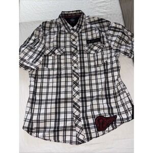 Harley Davidson Motorcycle Black Pearl Snap Shirt Mens Size XXLarge